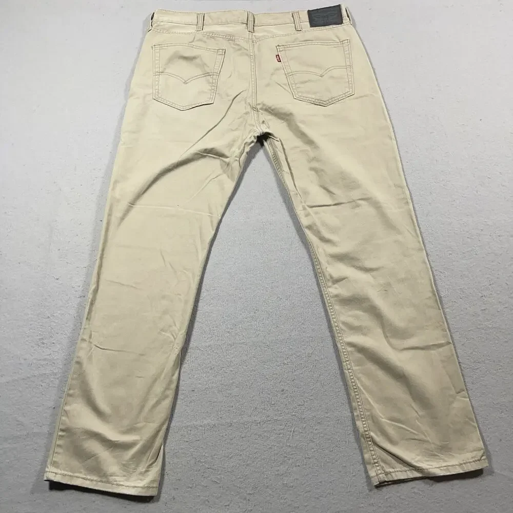 Levi’s 514 Straight Fit Pants Men 38x30 Khaki Stretch Twill‎ Jeans Tag 38x32
